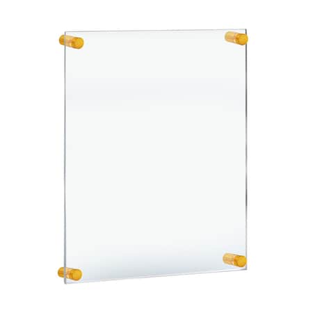 Azar Displays Floating Acrylic Wall Frame with Gold Stand Off Caps 105524-GLD